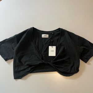 JOAH BROWN crop open shirt